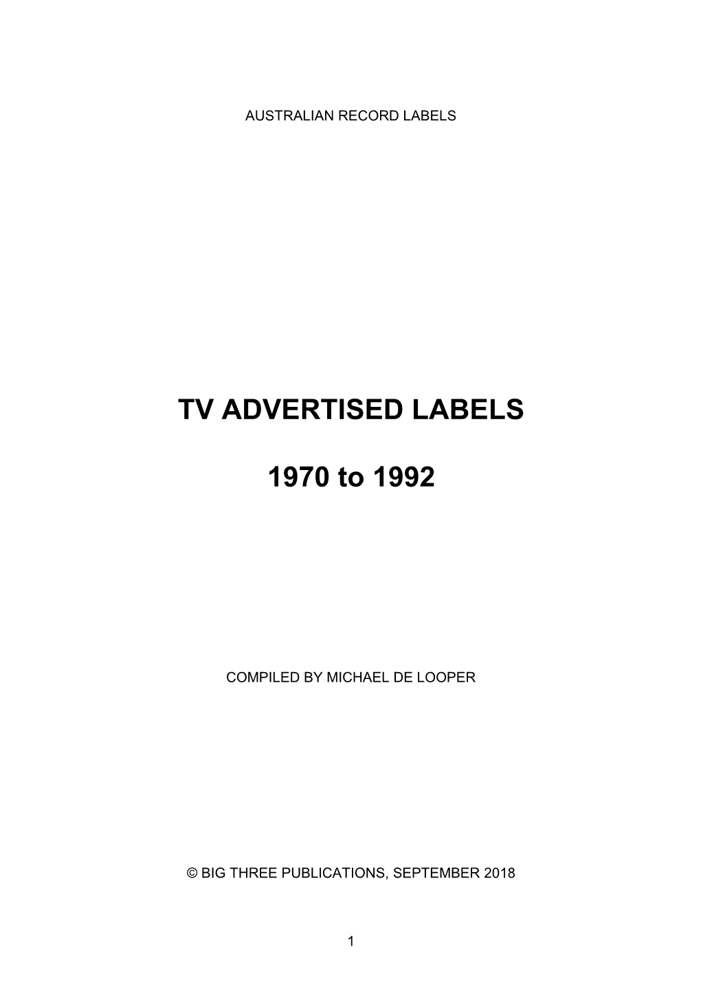 Tv Advertised Lp's