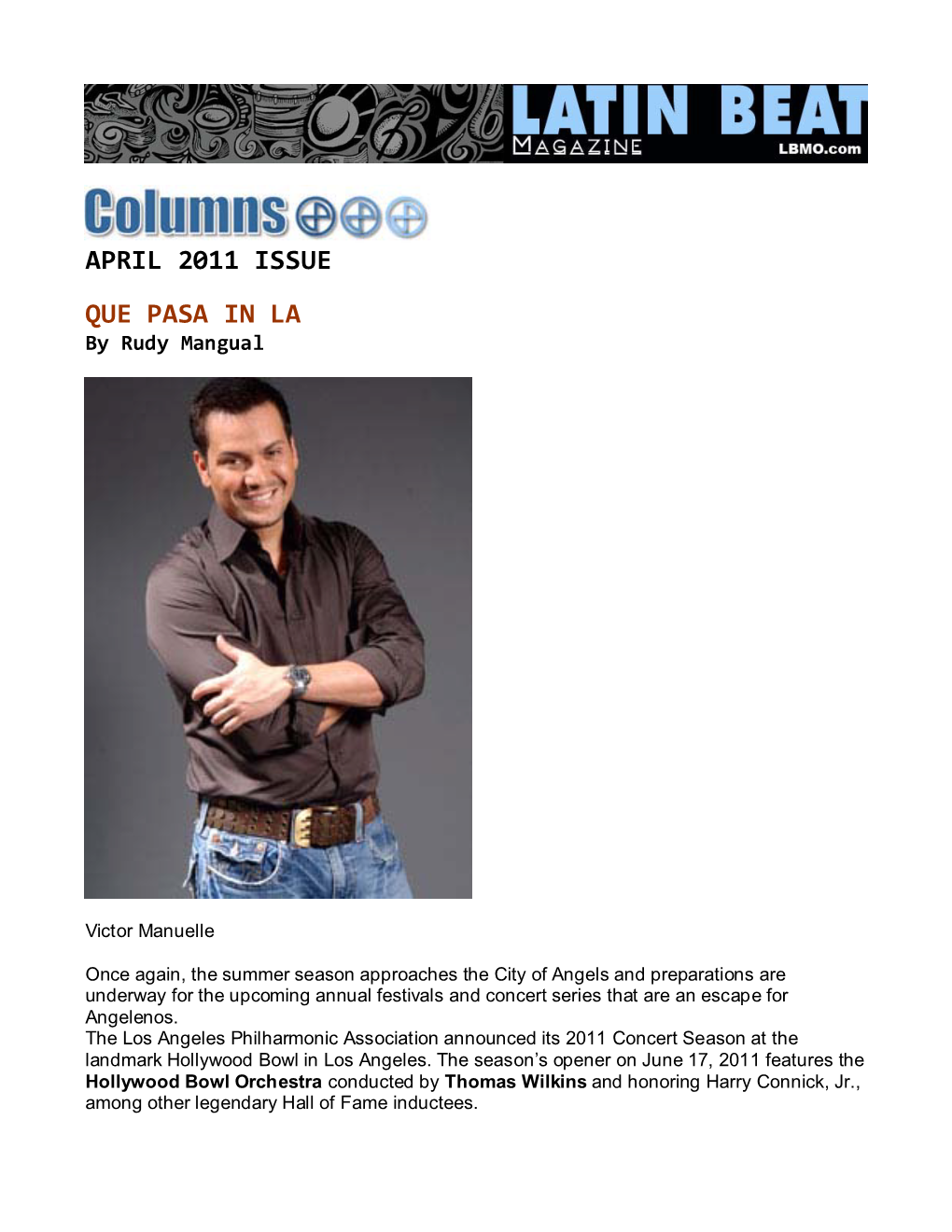 APRIL 2011 ISSUE QUE PASA in LA by Rudy Mangual