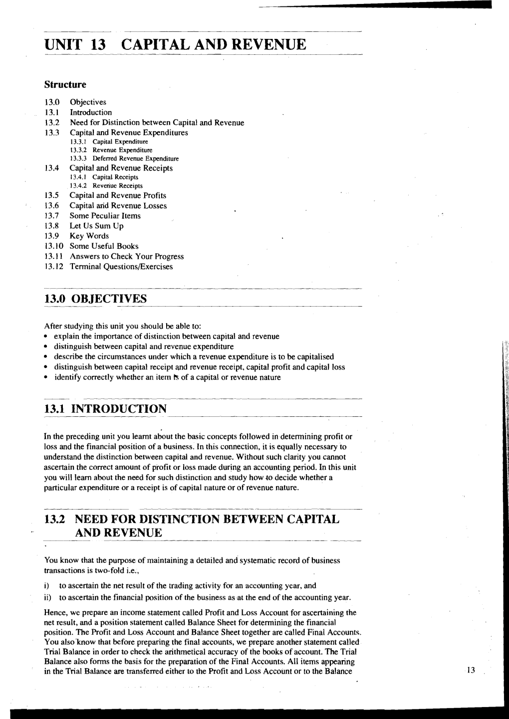 Unit 13 Capital and Revenue