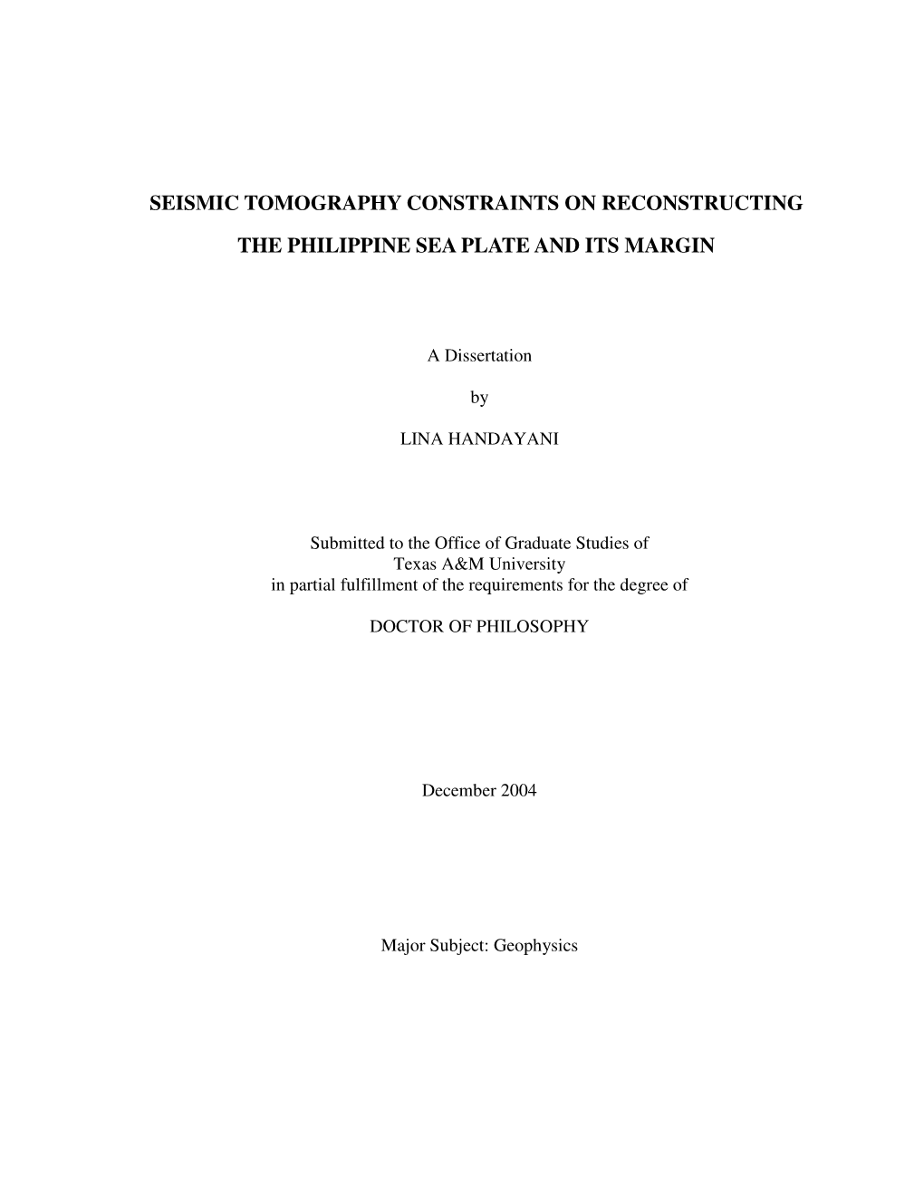 Seismic Tomography Constraints on Reconstructing