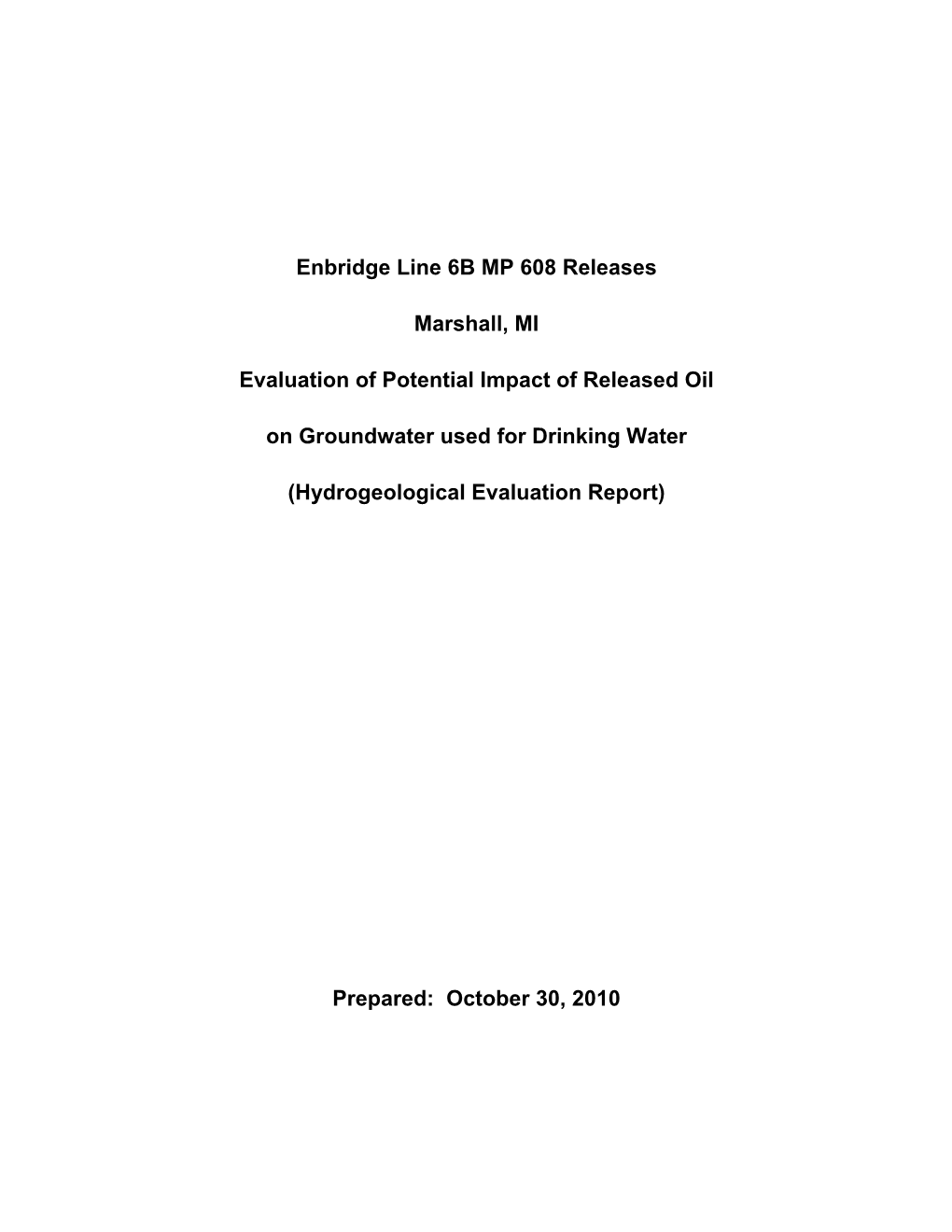 Hydrogeological Evaluation Report (PDF)