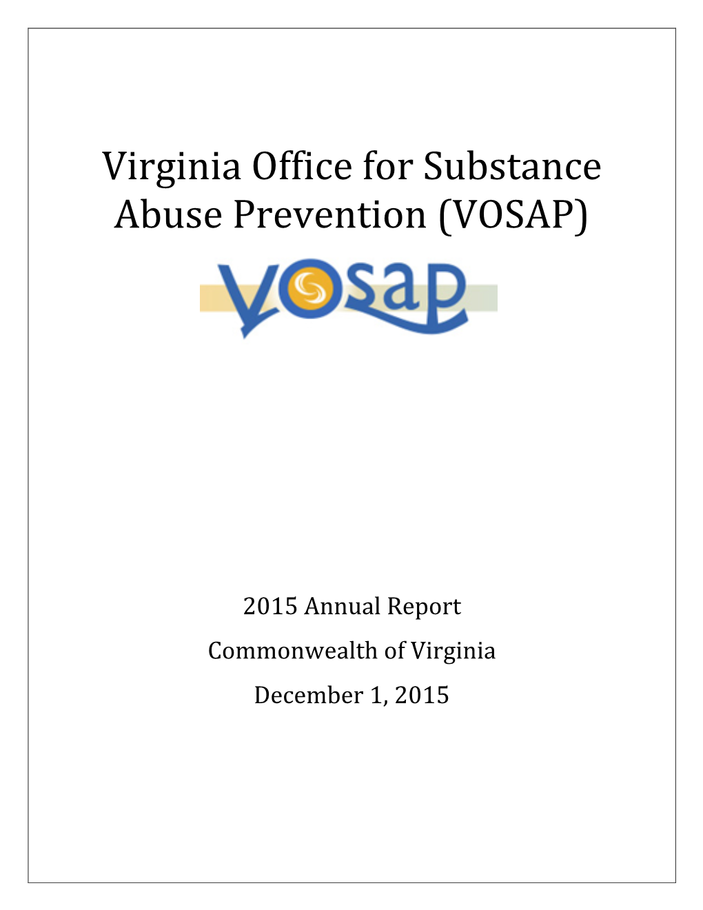 Virginia Office for Substance Abuse Prevention (VOSAP)