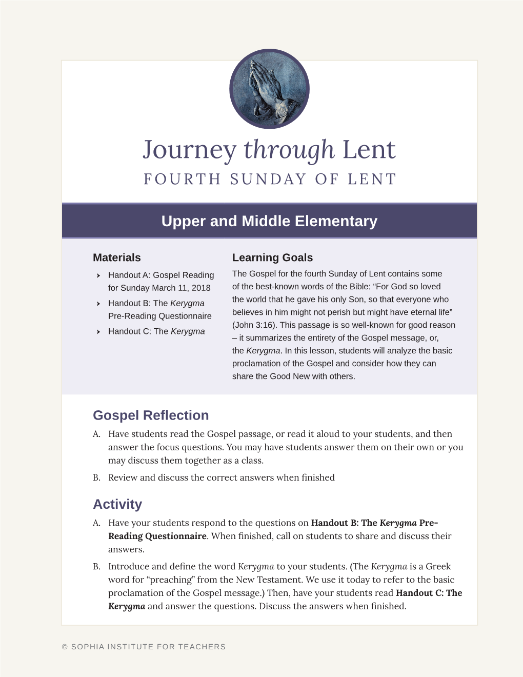 Journey Through Lent FOURTH SUNDAY of LENT