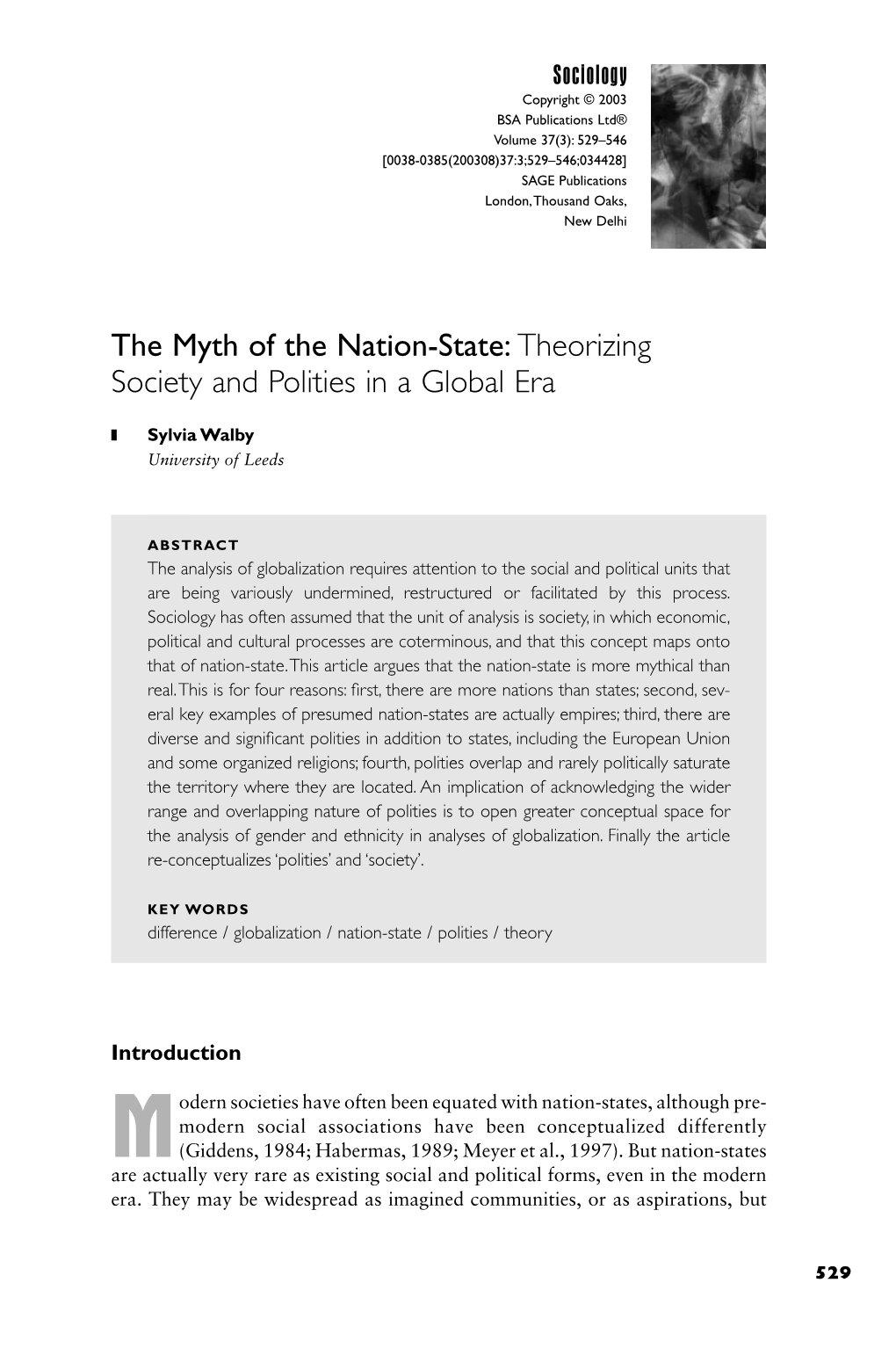 The Myth of the Nation-State: Theorizing Society and Polities in a Global Era