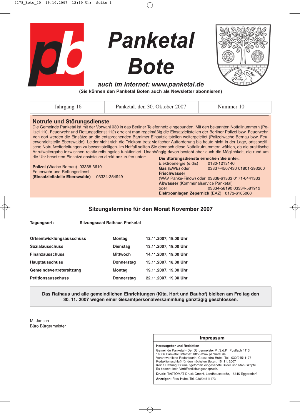 Panketal Bote Auch Im Internet: (Sie Können Den Panketal Boten Auch Als Newsletter Abonnieren)