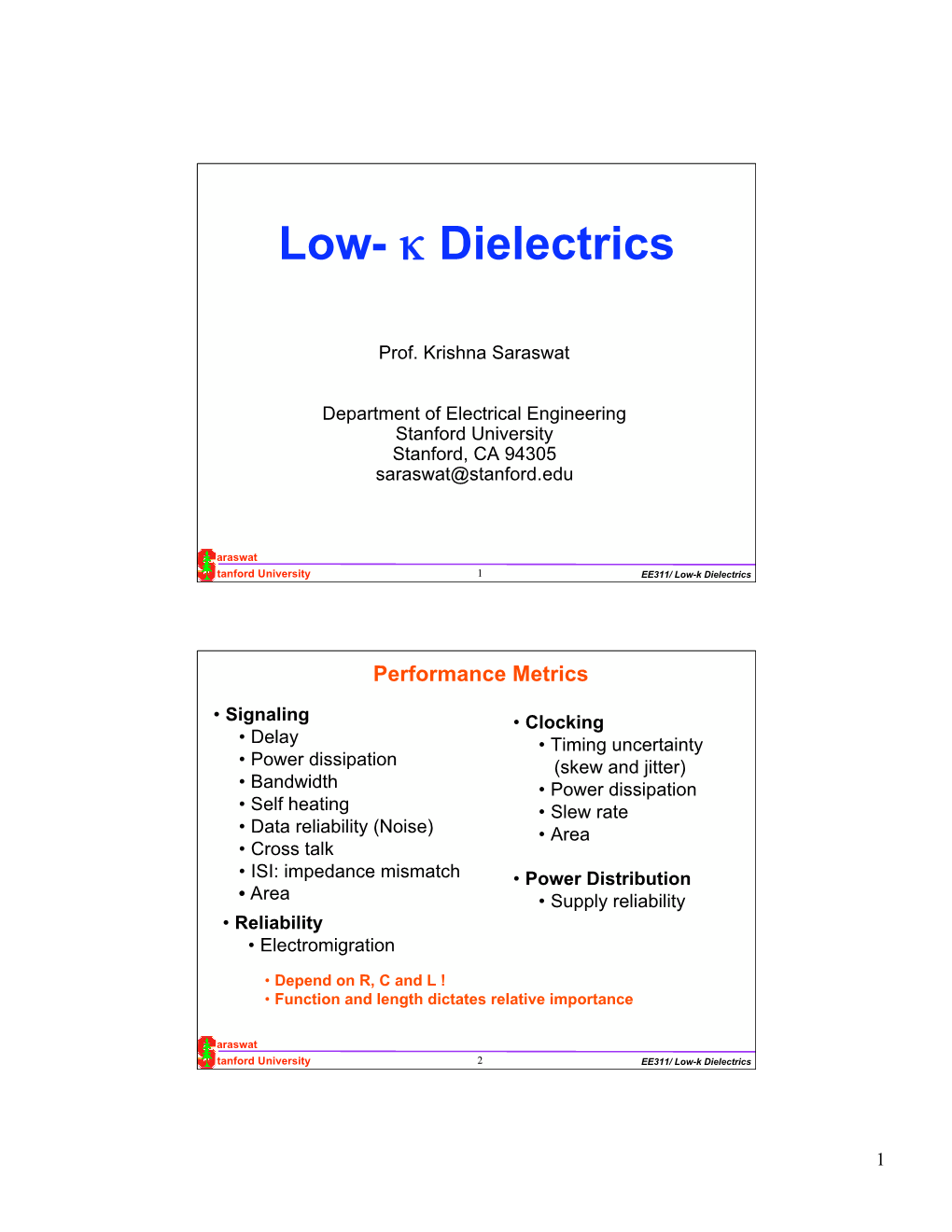 Low-K Dielectrics