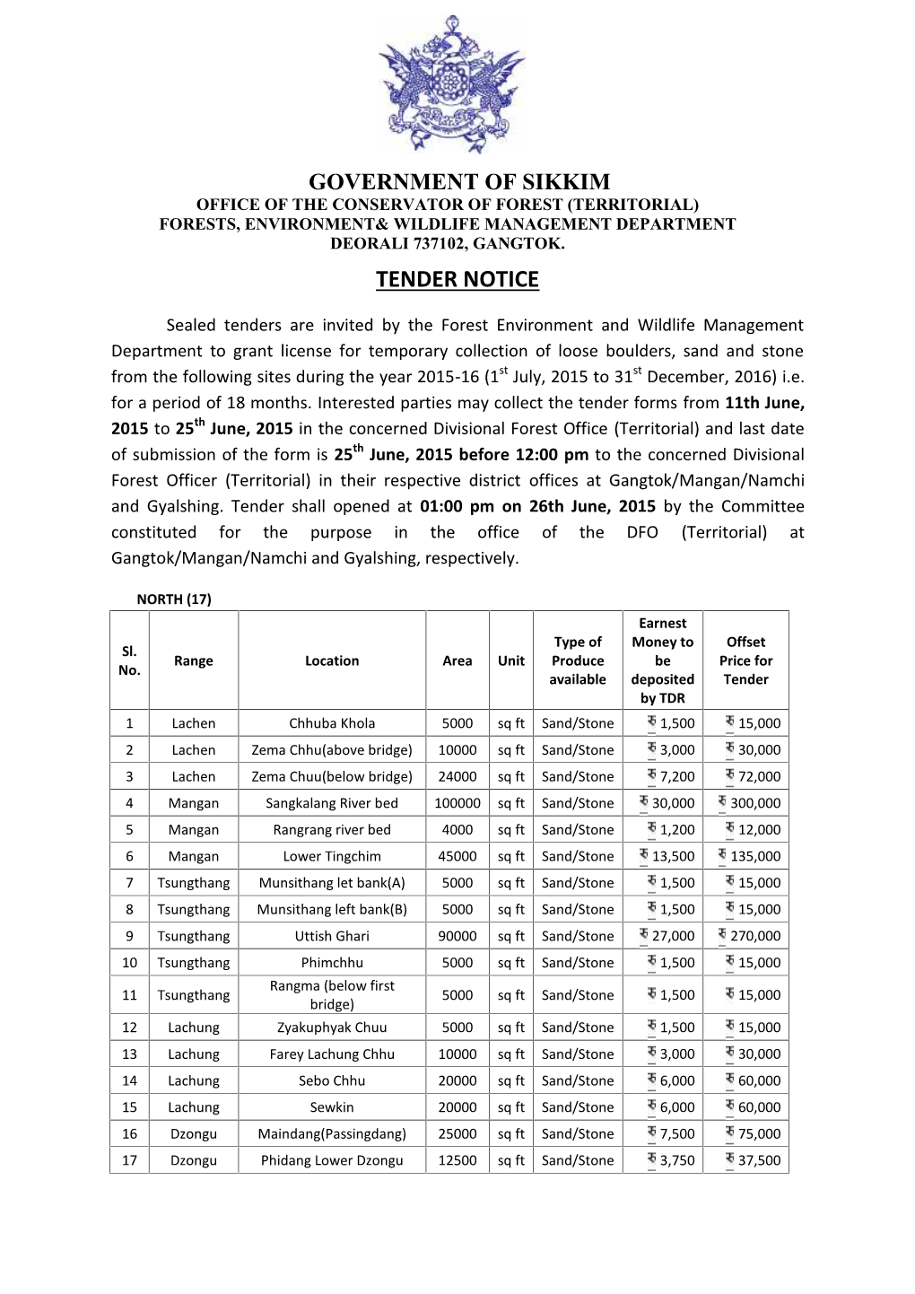 Tender Notice