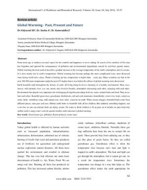 Global Warming - Past, Present and Future