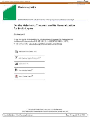 On the Helmholtz Theorem and Its Generalization for Multi-Layers