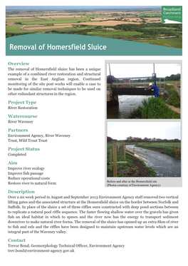 Removal of Homersfield Sluice A