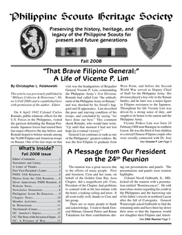 Fall 2008 “That Brave Filipino General:” a Life of Vicente P