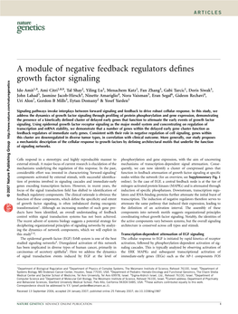 A Module of Negative Feedback Regulators Defines Growth Factor