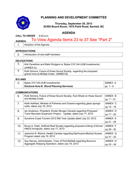 To View Agenda Items 23 to 37 See "Part 2"