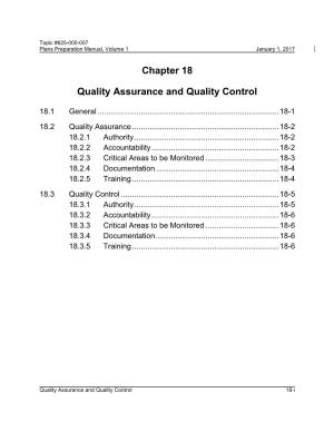 Chapter 18 Quality Assurance and Quality Control
