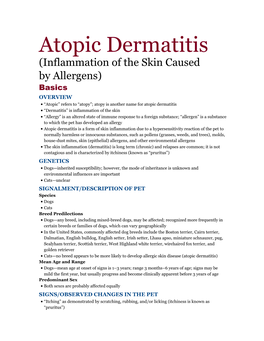 Atopic Dermatitis