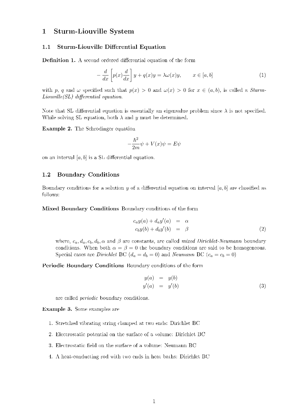 Sturm Liouville Theory