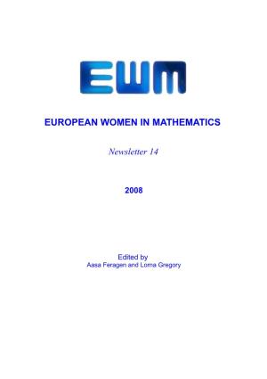 EUROPEAN WOMEN in MATHEMATICS Newsletter 14 2008