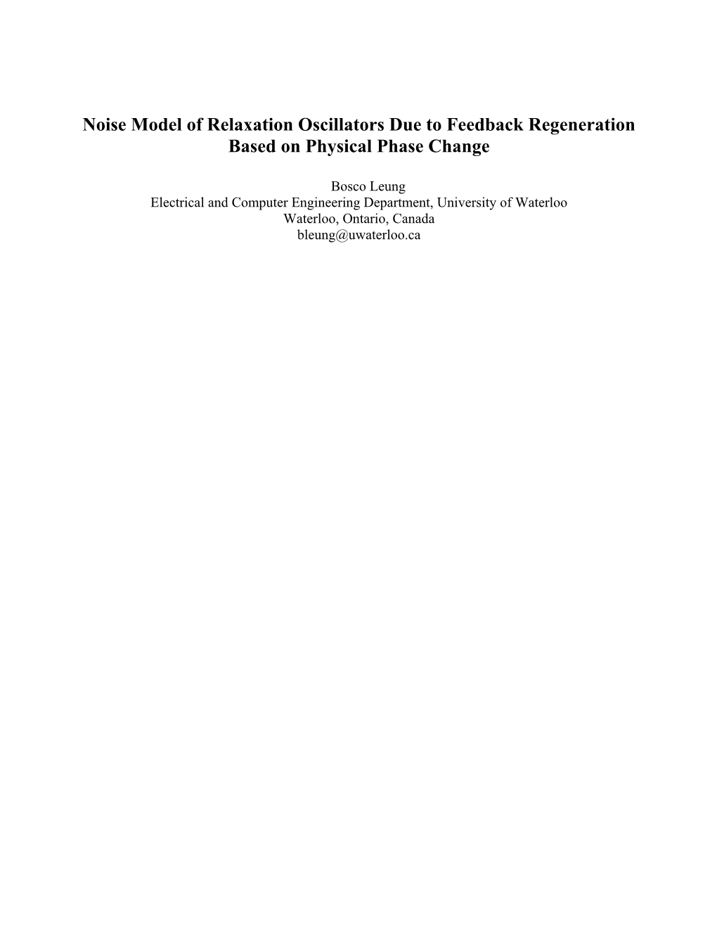 Noise Model of Relaxation Oscillators Due to Feedback Regeneration Based on Physical Phase Change