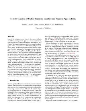 Security Analysis of Unified Payments Interface and Payment Apps in India
