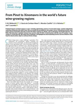 From Pinot to Xinomavro in the World's Future Wine-Growing Regions