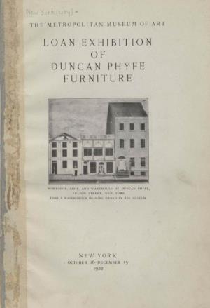 Loan Exhibition of Duncan Phyfe Furniture