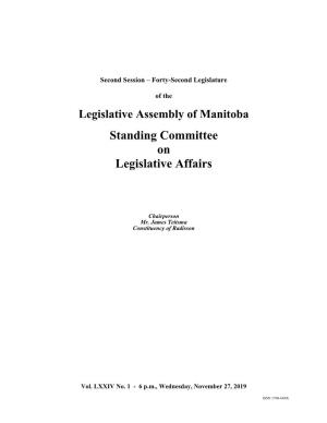 Standing Committee on Legislative Affairs