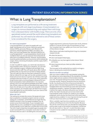 What Is Lung Transplantation?