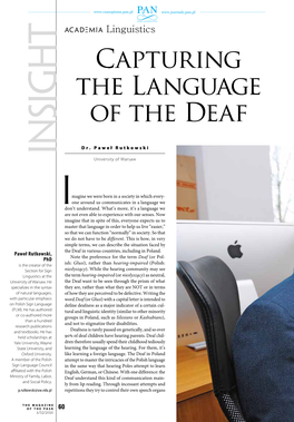 Capturing the Language of the Deaf