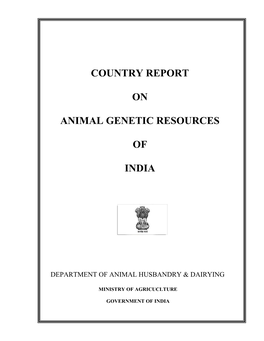 Country Report on Animal Genetic Resources of India