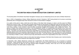 A History of the British India Steam Navigation Company Limited