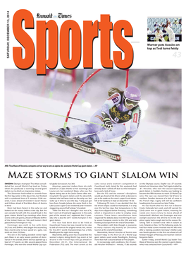 Maze Storms to Giant Slalom Win