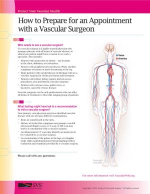 How to Prepare for an Appointment with a Vascular Surgeon