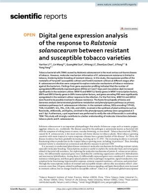 Digital Gene Expression Analysis of the Response to Ralstonia