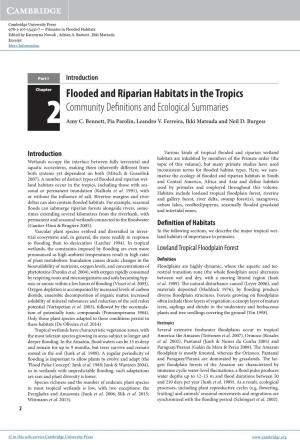 Flooded and Riparian Habitats in the Tropics Community Definitions