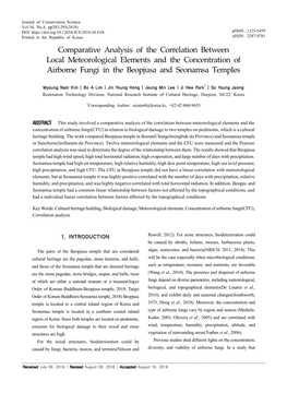 Comparative Analysis of the Correlation Between Local Meteorological Elements and the Concentration of Airborne Fungi in the Beopjusa and Seonamsa Temples