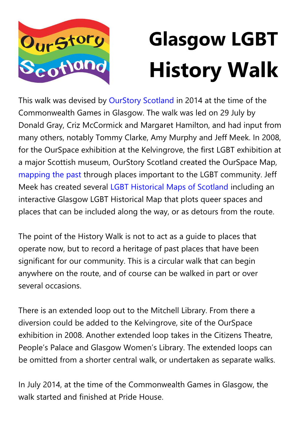 Glasgow LGBT History Walk