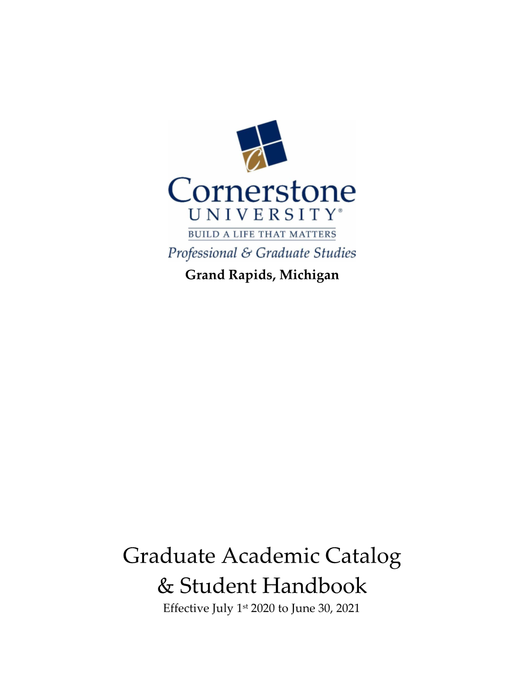 CU PGS Graduate Academic Catalog 2020-21