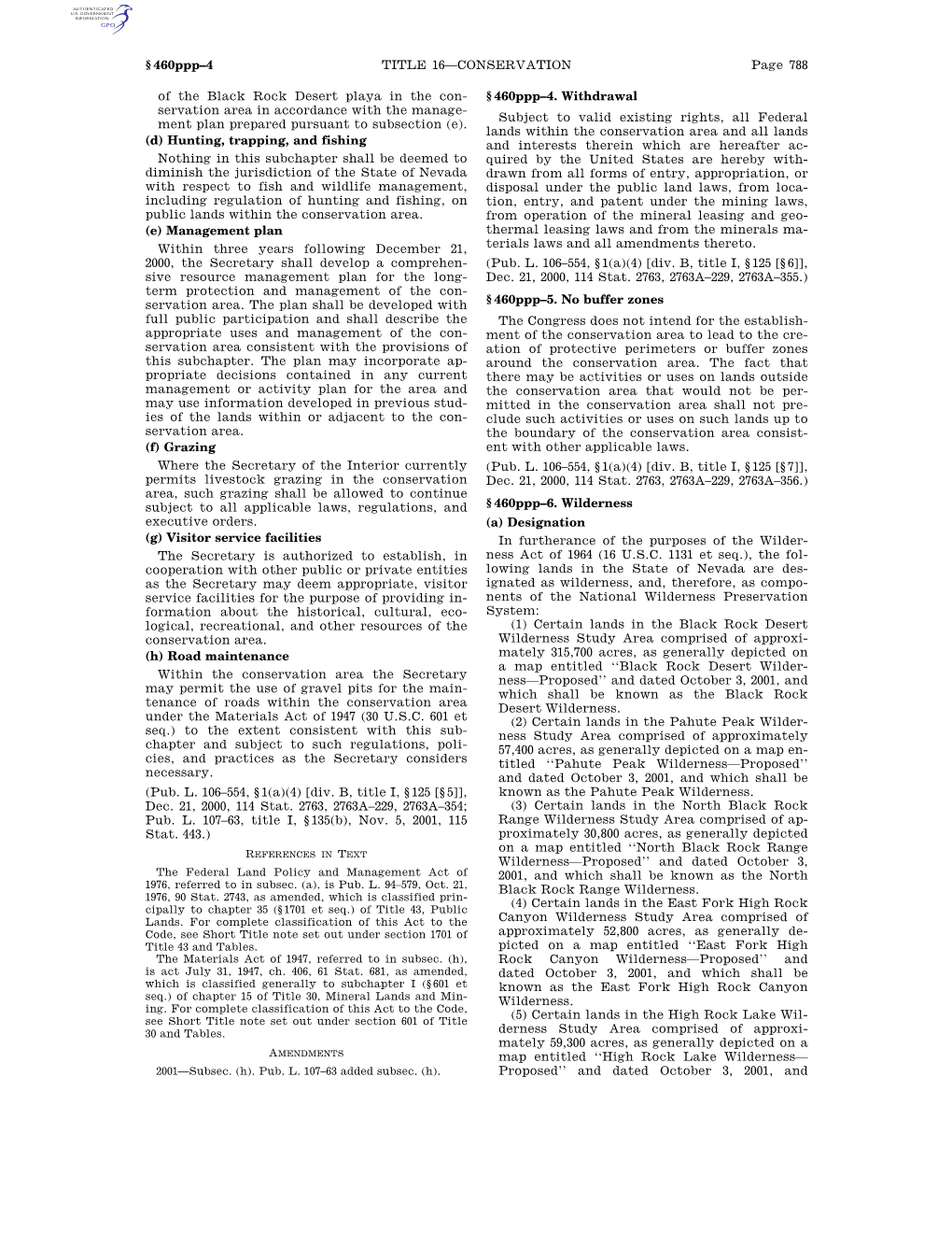 Page 788 TITLE 16—CONSERVATION § 460Ppp–4 of the Black
