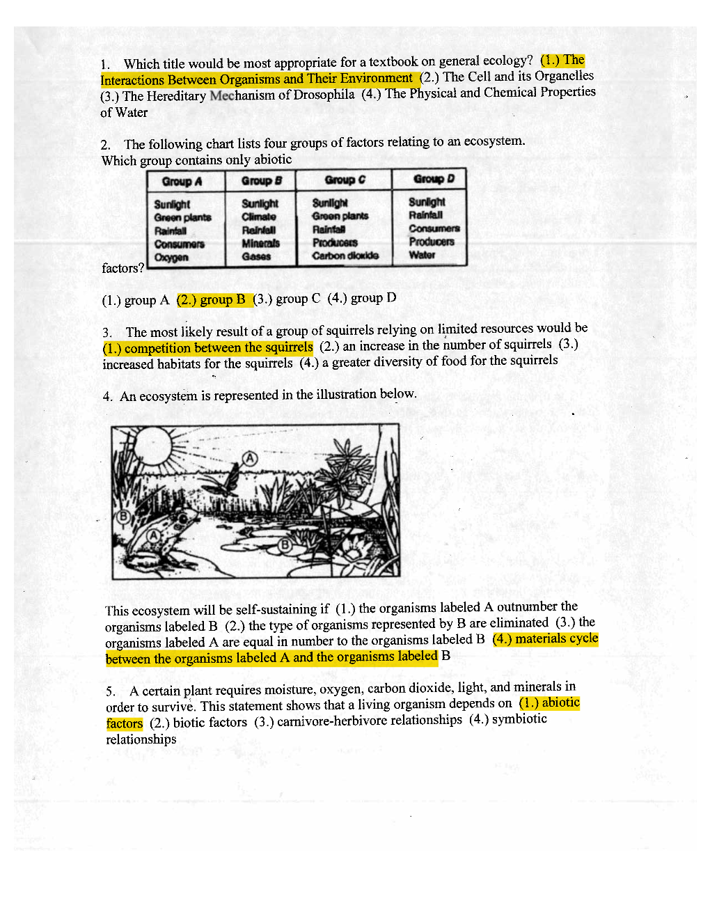 Ecology Review Questions 2