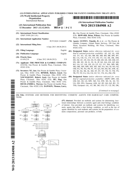 WO 2013/184908 A2 12 December 2013 (12.12.2013) P O P C T