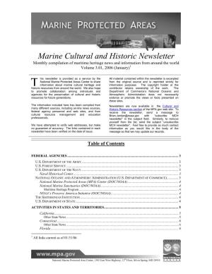 Marine Cultural and Historic Newsletter Vol 3(1)