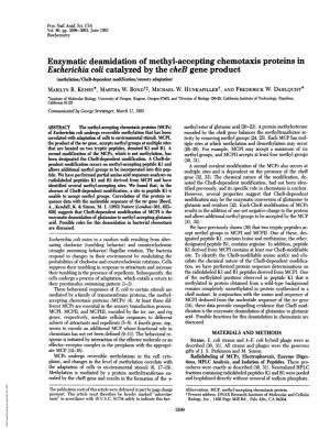 Enzymatic Deamidation of Methyl-Accepting Chemotaxis