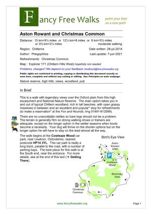 Aston Rowant and Christmas Common