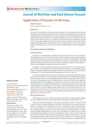 Application of Enzymes in Brewing