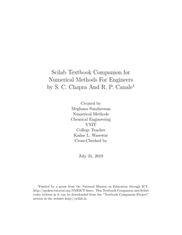 Scilab Textbook Companion for Numerical Methods for Engineers by S