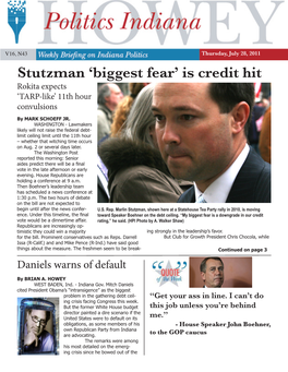 Stutzman 'Biggest Fear' Is Credit