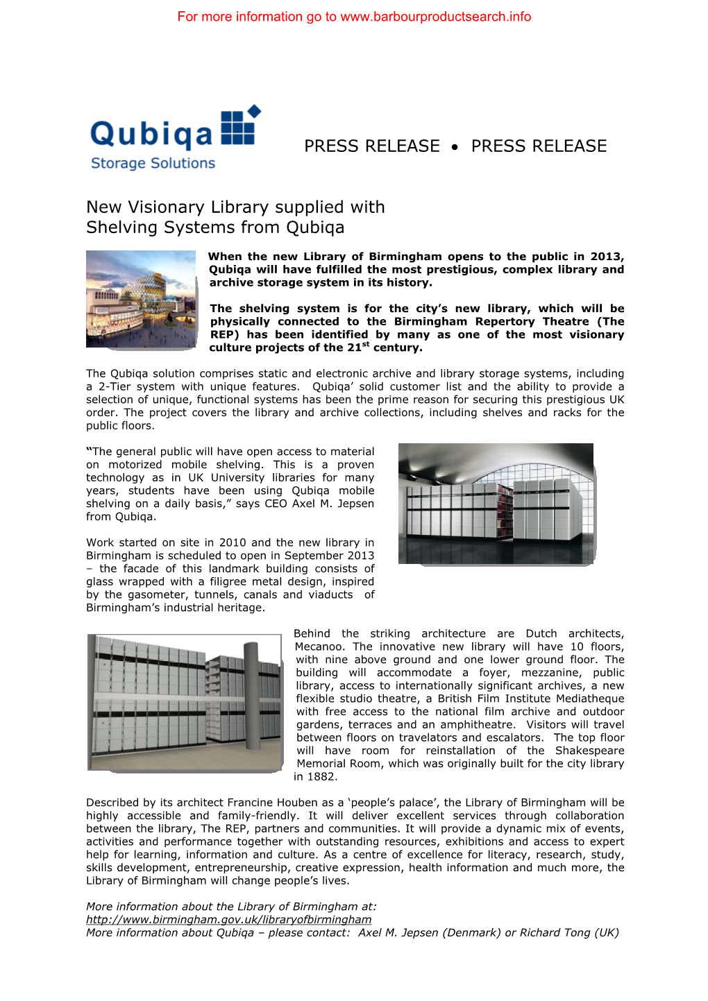 New Visionary Library Supplied with Shelving Systems from Qubiqa