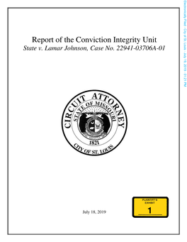 Report of the Conviction Integrity Unit State V