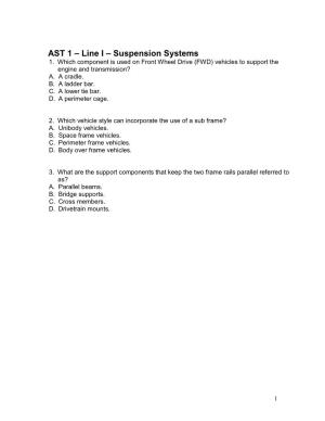 AST 1 – Line I – Suspension Systems 1
