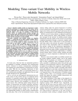 Modeling Time-Variant User Mobility in Wireless Mobile Networks